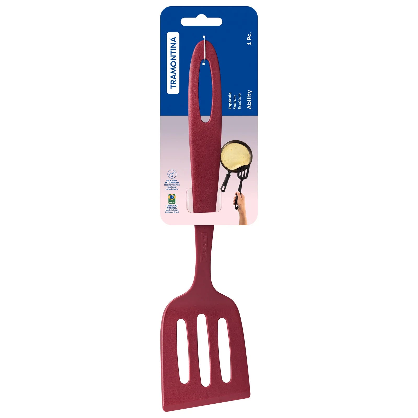 Espátula Perforada Nylon Roja