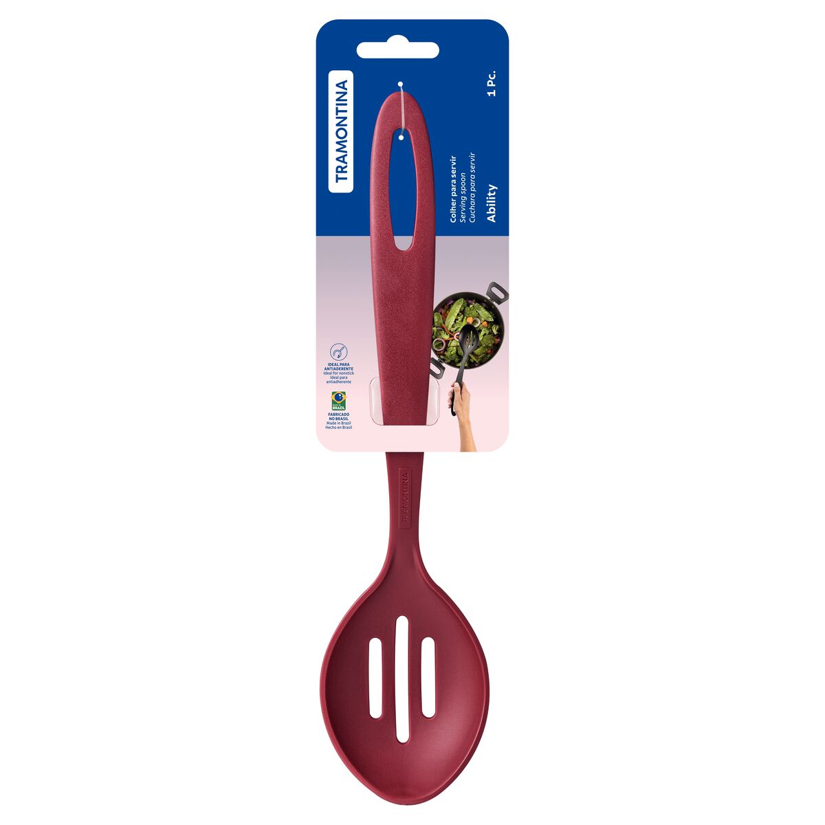Cuchará para Servir Perforada Roja